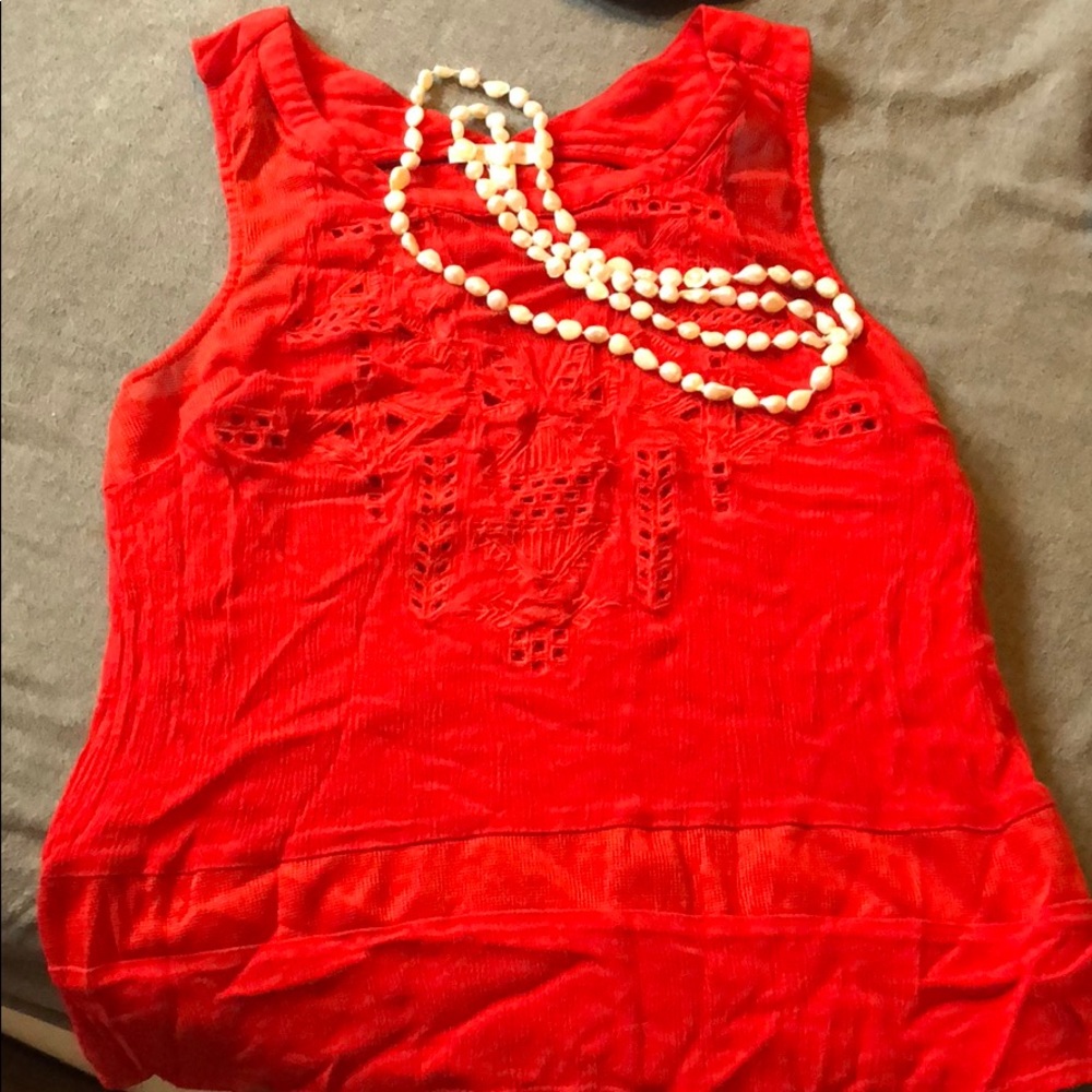Red tank top
